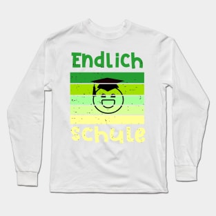 Endlich Schule Smile Emoji Schulbeginn T shirt Long Sleeve T-Shirt